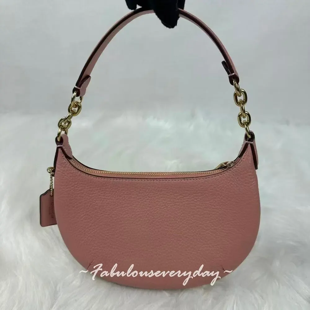 Coach Mini Payton Bag In Pebbled Leather/Gold/Pink Petal CEL08 NWT